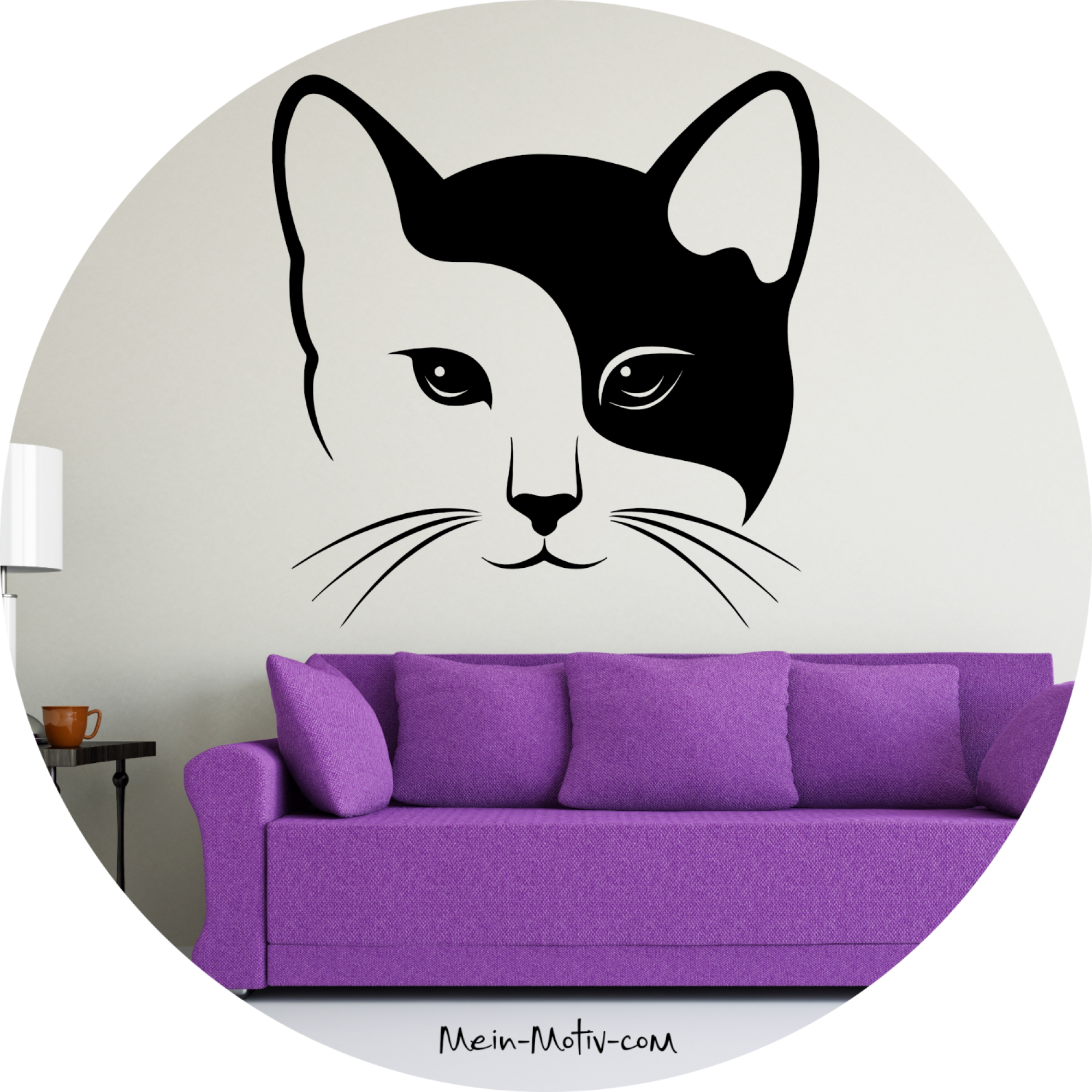 Wandtattoo 37076 Katze - Gesicht